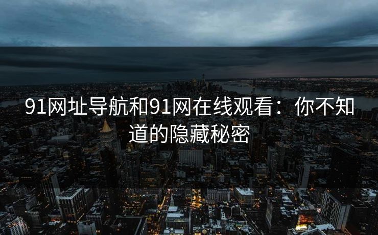 91网址导航和91网在线观看：你不知道的隐藏秘密